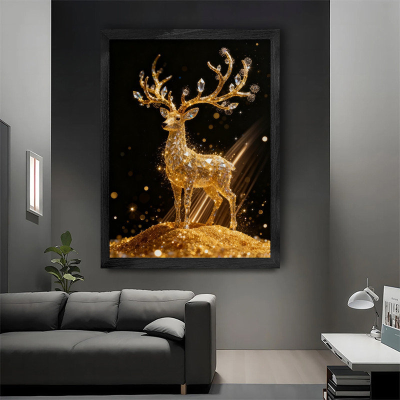 Cadre noir avec cadre de Noël renne de Noël, H 37 po x l 25 po