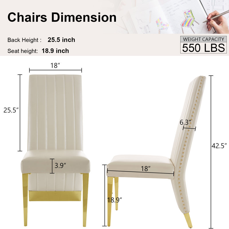 Berneil 18.9'' H Upholstered Parsons Chair, White