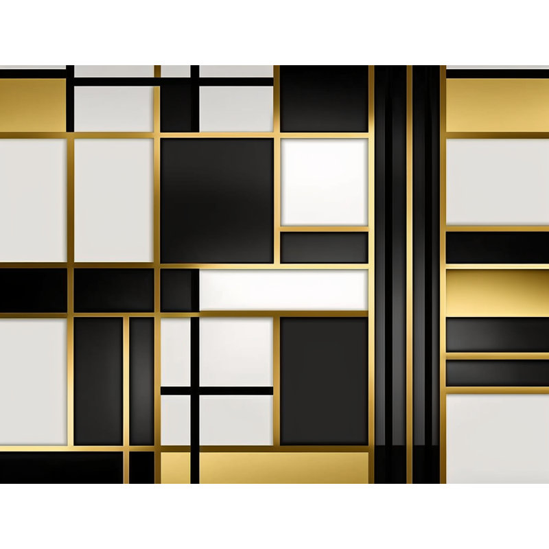 Machine Printed Throw Blanket, 80" L x 60" W, Plaid, Black/Gold