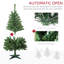 Grand sapin de Noël artificiel pré-éclairé avec branches, lumières DEL blanc chaud ou coloré, ouverture automatique-1353963642