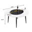 Table de salle à manger 58,71 "avec plateau en pierre artificielle - cadre en métal noir 6 places 31,5" tourne-disque statique statique moderne