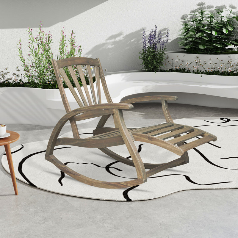 Chaise berçante d'extérieur en bois Deboraha
