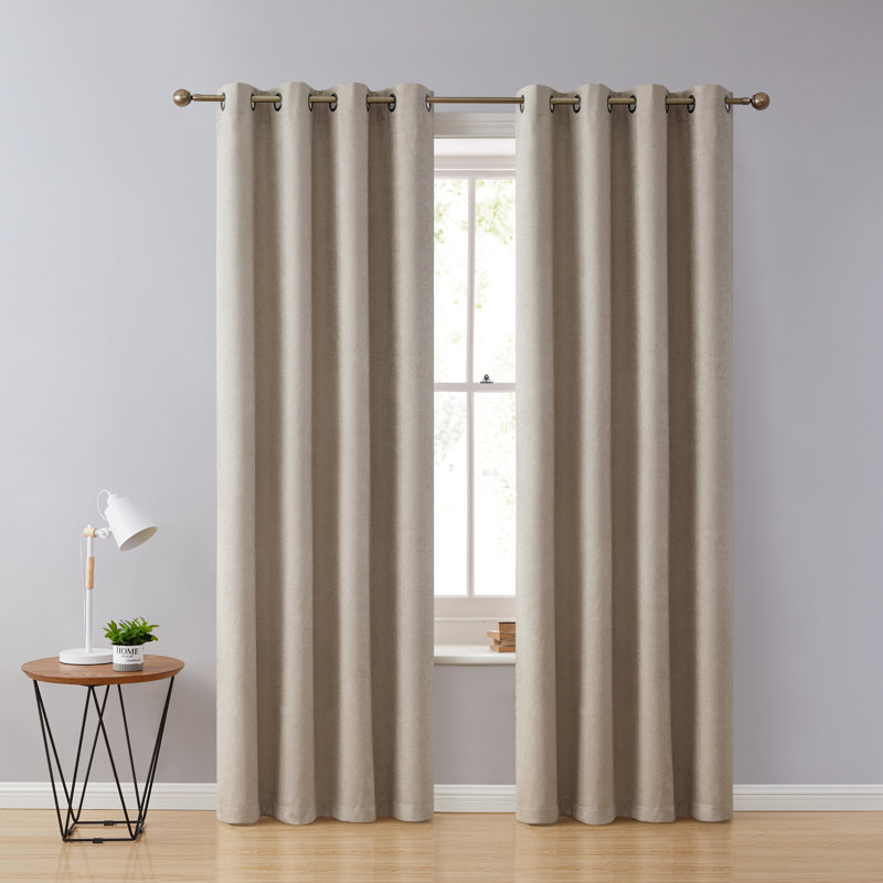 Allizon Blackout Curtain Pair, Taupe, 52" W x 54" L