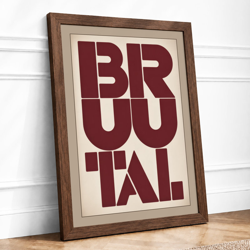 Brutal Architecture Industrial - Framed Print, A4 - 29.7 x 21.0 cm, Walnut