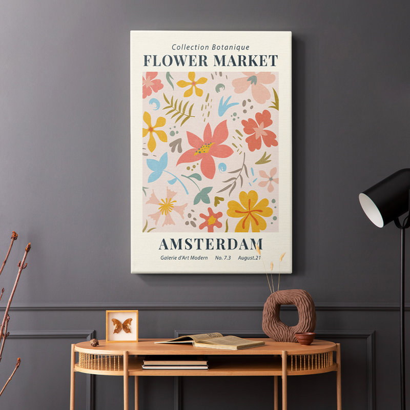 Motif floral rétro Cxxix, H 27 po x l 18 po