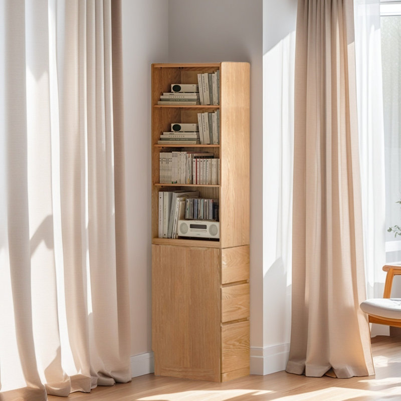 All-solid wood bookcase, (5 Shelves) 74.8" H x 11.81" W x 22.05" D