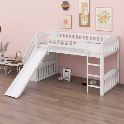 Loft Bed With Stairway And Slide