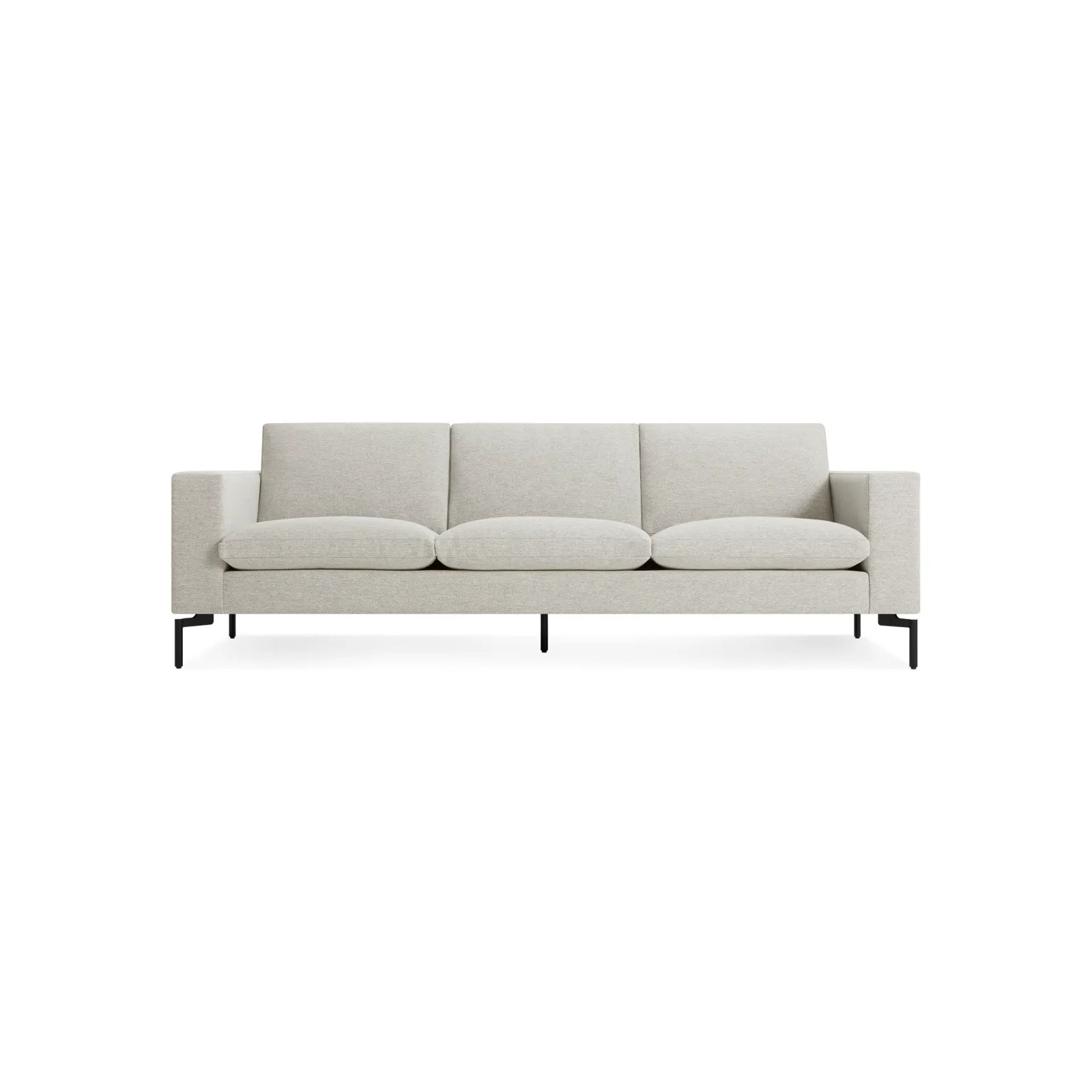 New Standard Upholstered Sofa, Black, 32" H x 92" W x 35" D, Maharam Mode in Clavicle Polyester Blend