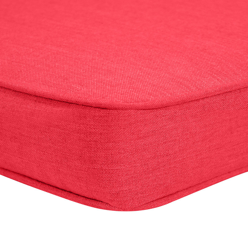 Jayapura Indoor/Outdoor Sunbrella® Seat Cushion, 44" W x 18" D, Canvas Jockey Red Sunbrella® Canvas