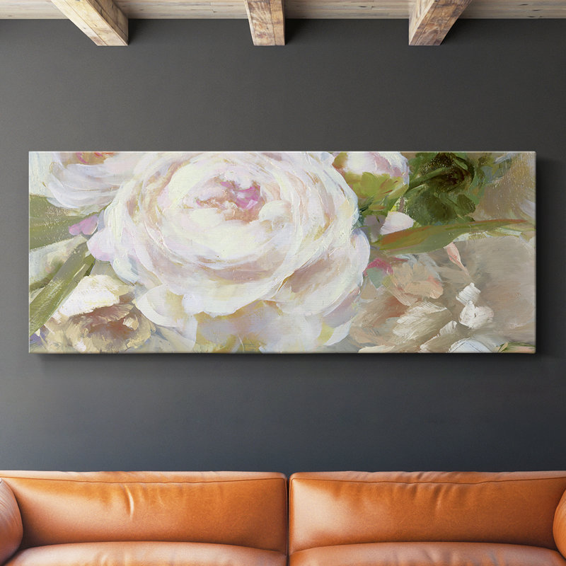 Beauté rosée - Toile tendue avec châssis - Prêt à accrocher, H 12 po x l 30 po