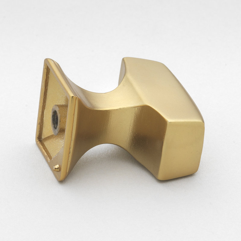 Poignée rectangulaire de 1 1/8 po de longueur, Laiton doré