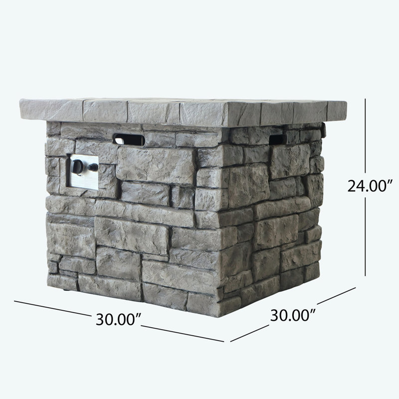 30" Outdoor Square MgO Propane Fire Pit