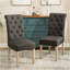Chaise de salle à manger parsons capitonnée Habit, gris anthracite-259825863