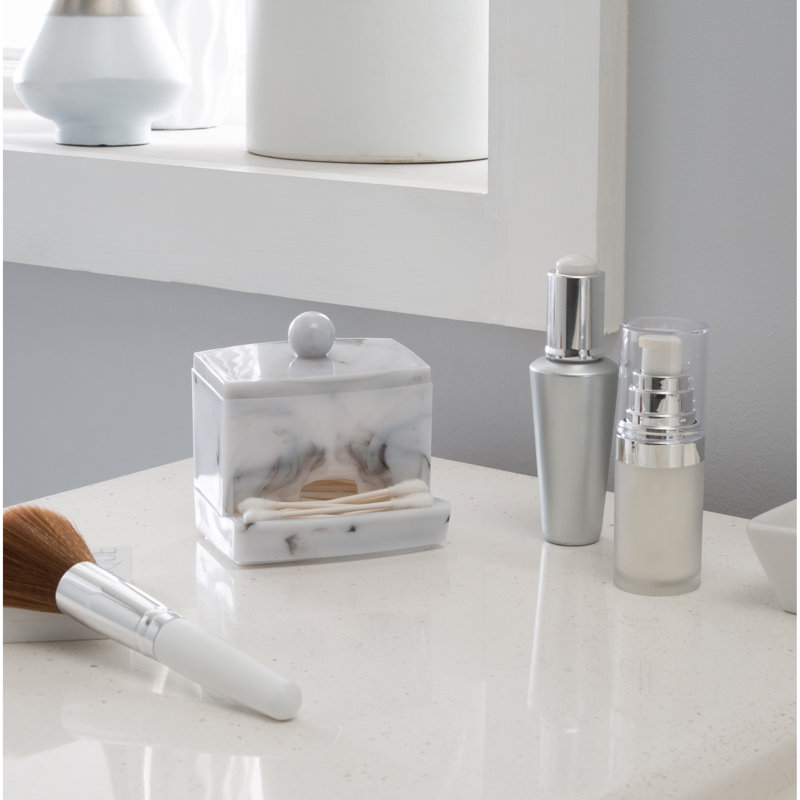 Contenant de rangement pour salle de bain, Blanc