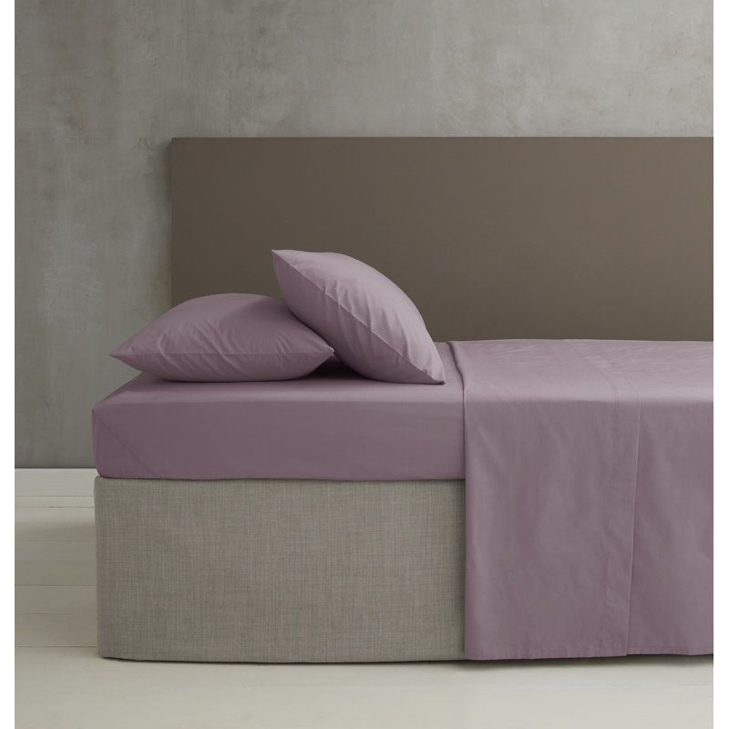 Easy Iron Percale Fitted Sheet, Double (4'6), Yellow