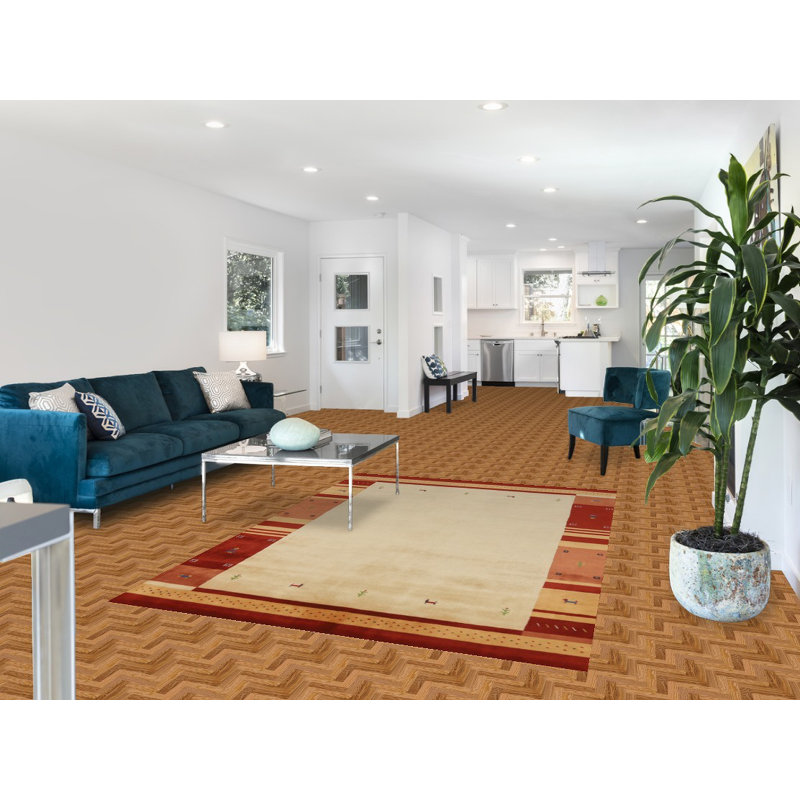 Tapis indien en laine fait à la main de style Gabbeh 5 x 8