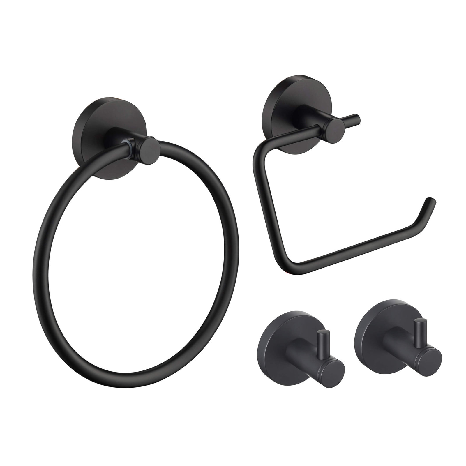 4 - Piece Bathroom Hardware Set, Matte Black