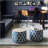 Edgeley - Round Pouf - Classic Blue / Natural-2067594370
