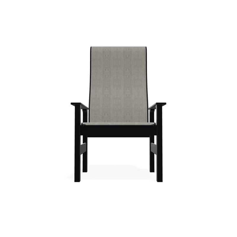 Leeward Polymer Outdoor Lounge Chair, Black, Alloy Sunbrella®