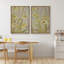 Art mural botanique abstrait jaune pour chambre à coucher principale, reproduction d'art sur toile encadrée, 2 pièces-2052640887-2052640883
