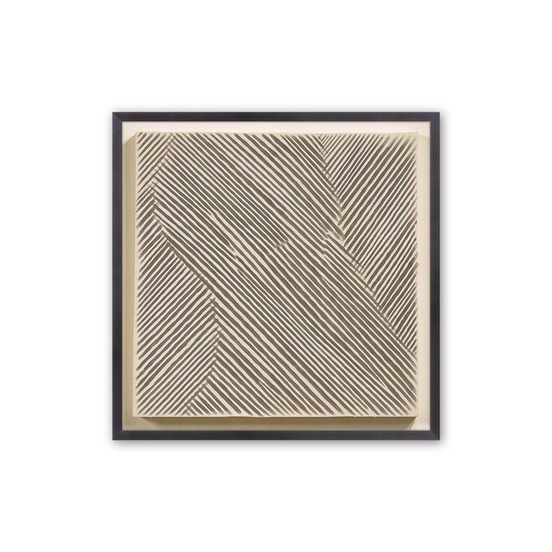 Modern Linear Illusion II, Weathered Zinc Single Picture Framed, 21.75" H x 21.75" W