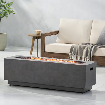 Foyer d'extérieur rectangulaire en fer - 50 000 BTU avec support de réservoir