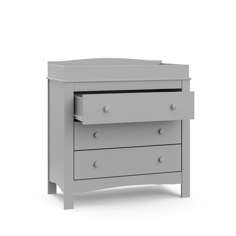 Noah 3 Drawer Chest with Changing Topper, Pebble Gray