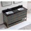 72" Double Vanity With Golden Brush Stainless Steel Frame And Tricorn Black Finish With 2' Thick Black Natual Stone Top-847853348-847853346-867103532