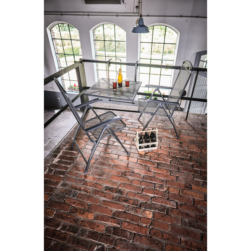 Tolentino Rectangular Outdoor Balcony Table, Black, 79cm H x 70cm W x 88cm D