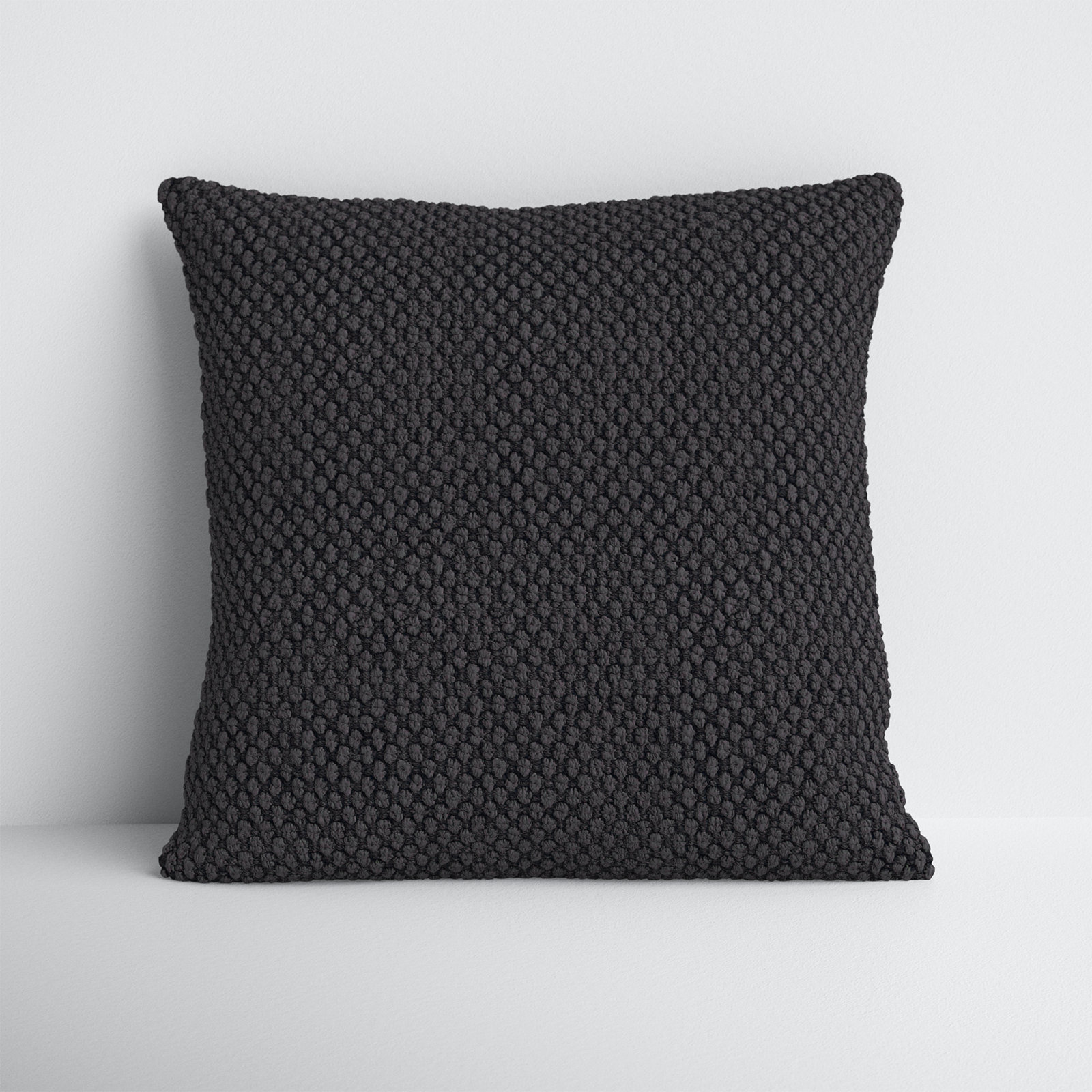Saskia Embroidered Throw Pillow, Black