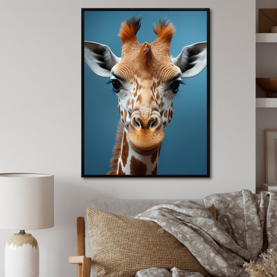 «Blue Giraffe Portrait II», reproduction sur toile