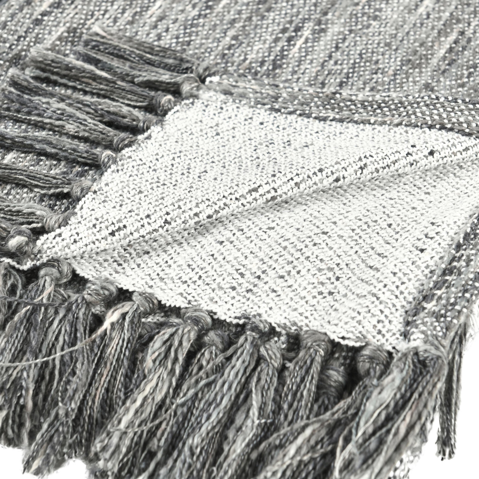Sharma Hand Woven Throw Blanket, Gray