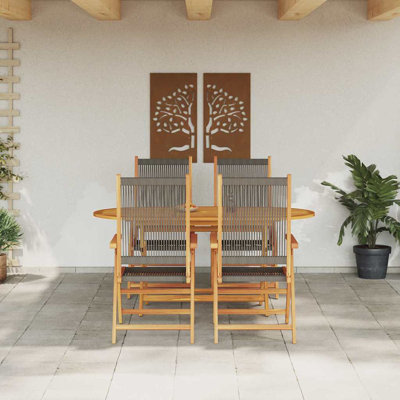 Garden Dining Set Folding Manual 5 Pcs
