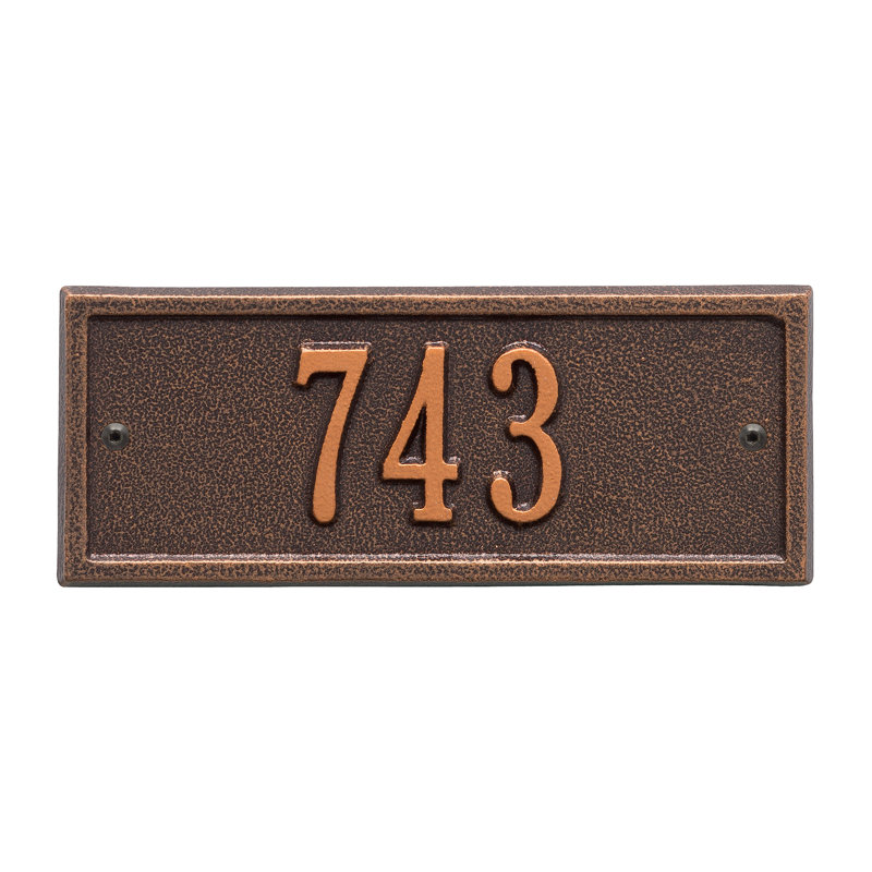 Plaque d'adresse murale à 1 ligne, Cuivre Antique, Oui
