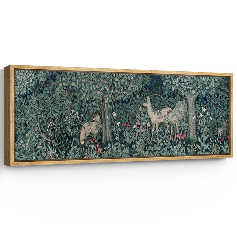 «Classic Woodland Deer Inest Modern Art Relax / Calm WarmExtra Large Wall Decor», reproduction encadrée, H 20 po x l 60 po