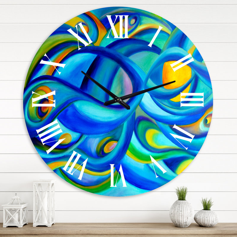 Blue Eyed Universe - Horloge murale moderne, Grand