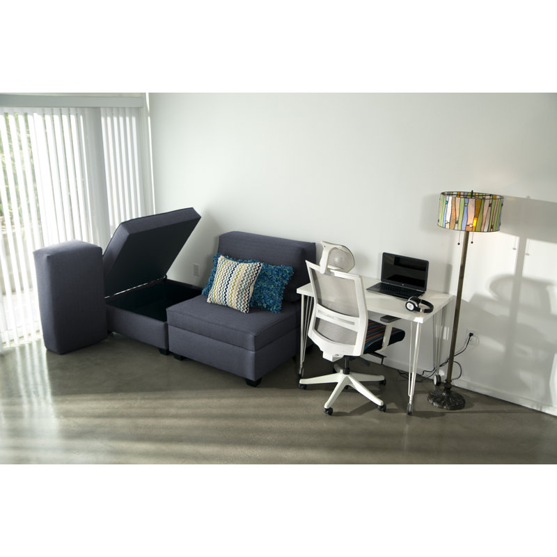 Anke Twin Upholstered Convertible Sofa, Denim Blue Revolution Performance Fabrics®, 36" x 72" x 18"