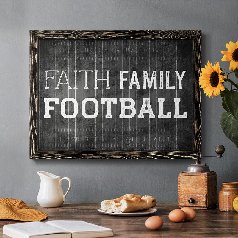 Faith Family Football, reproduction d'art sur toile, Noir, H 28 po x l 42 po