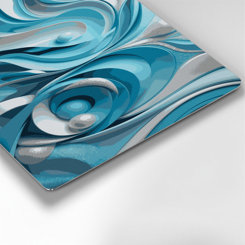 Abstrait formes 78, art mural en métal bleu, 20" H x 24" W
