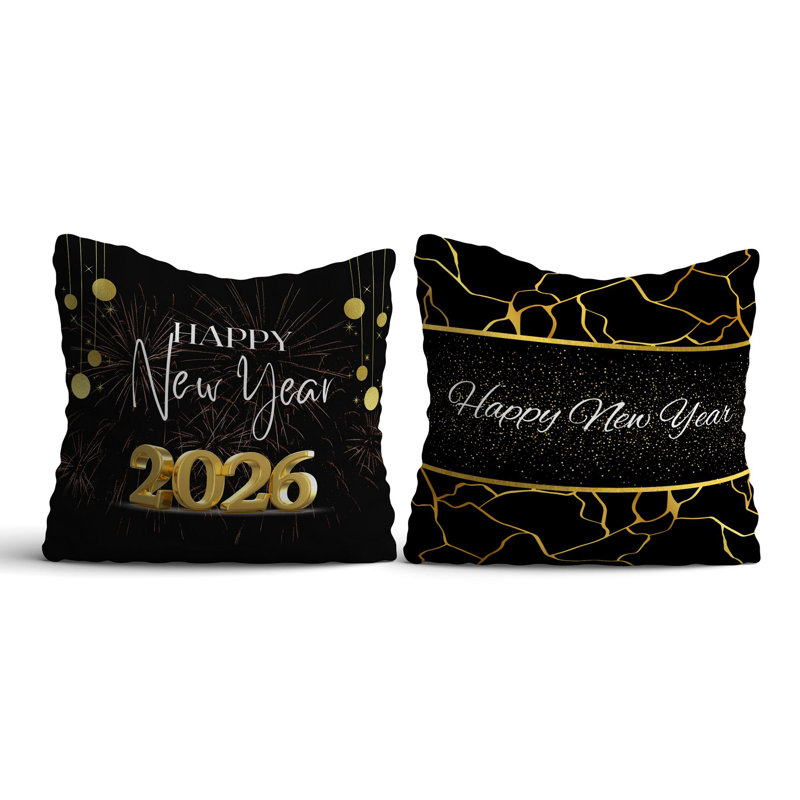 Ensemble de housse de coussin, Nouvel an noir 1