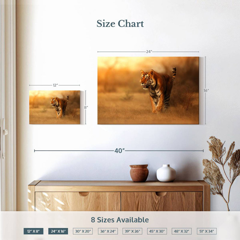 Brampt Hunting Tiger, 16" H x 24" W
