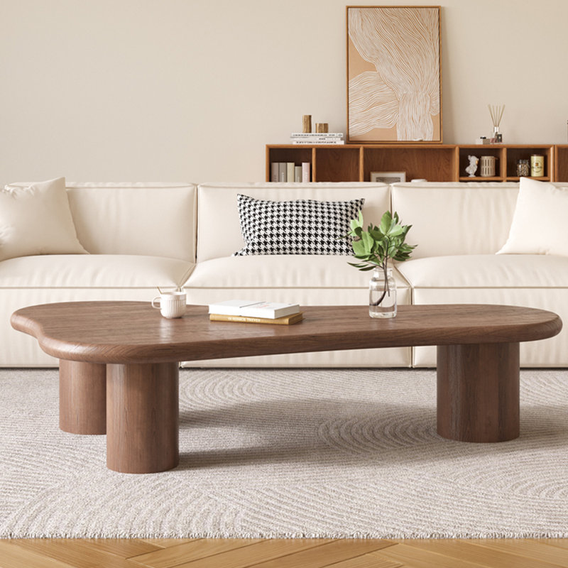 Solid wood multi-functional creative tea table, 15.75" H x 62.99" L x 35.43" W, Brown