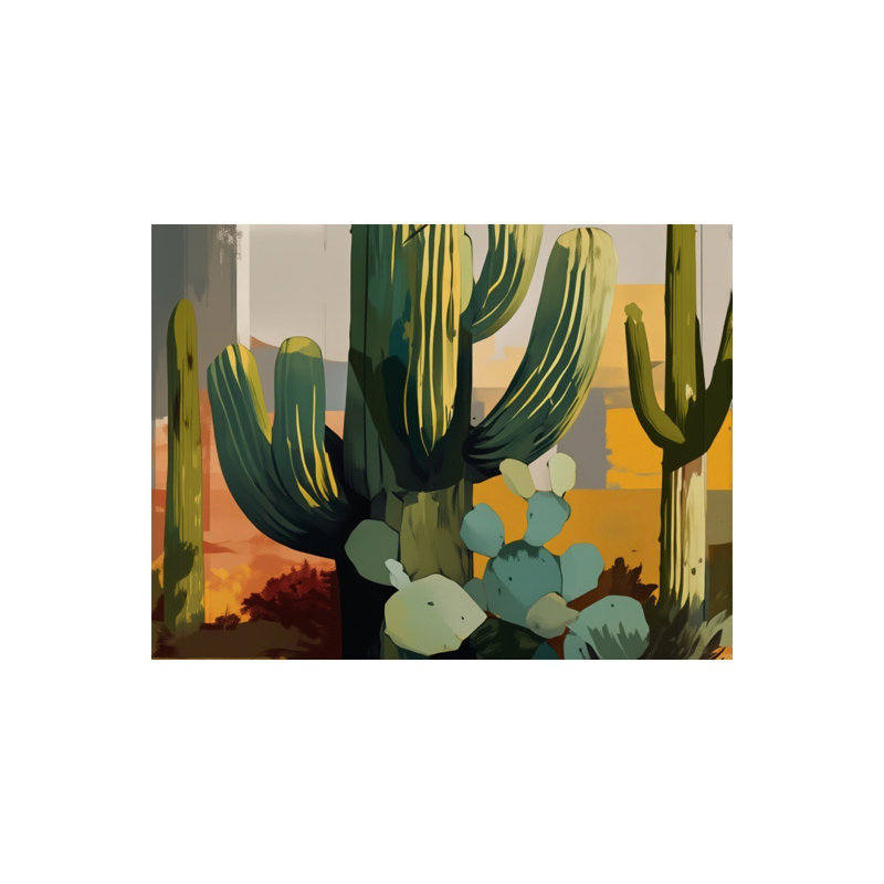 «Sonoran Desert Textured Landscape», art mural non encadré, L 24 po x l 36 po
