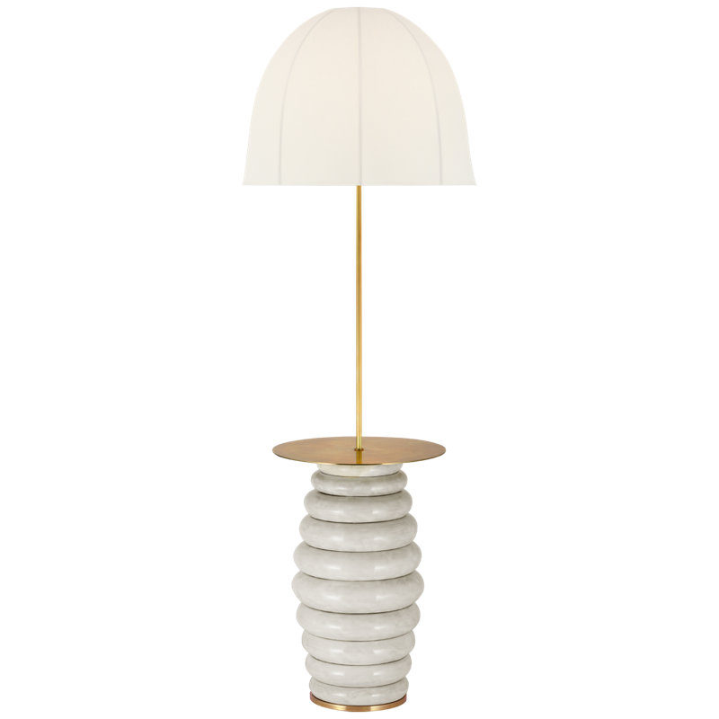Phoebe Tray Table Floor Lamp, Antiqued White