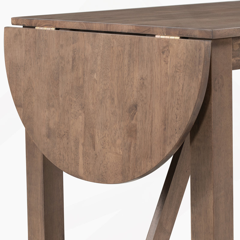 3-Piece Counter Height Drop Leaf Dining Table Set With 2 Upholstered Dining Chairs
