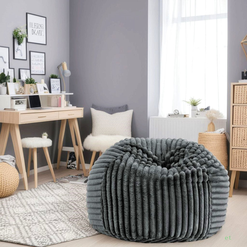 Méridienne 40 pouces en mousse viscoélastique Minky, Polyester gris
