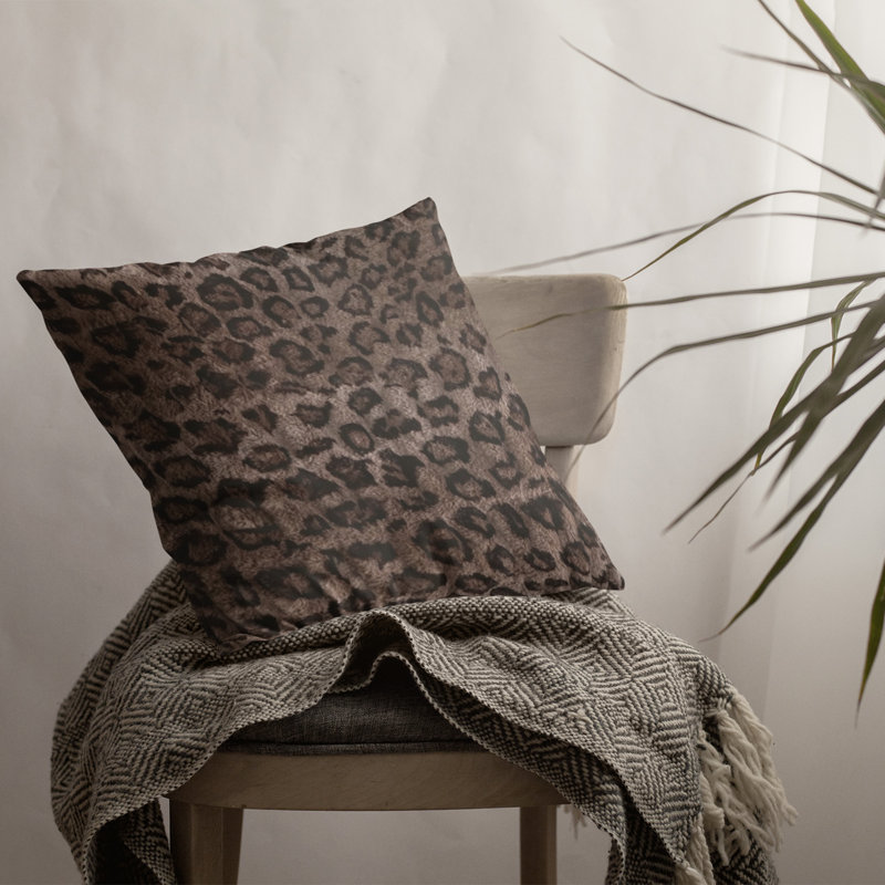 Animal Print Reversible Throw Pillow, 20" x 36", Animal Print, Dark Brown