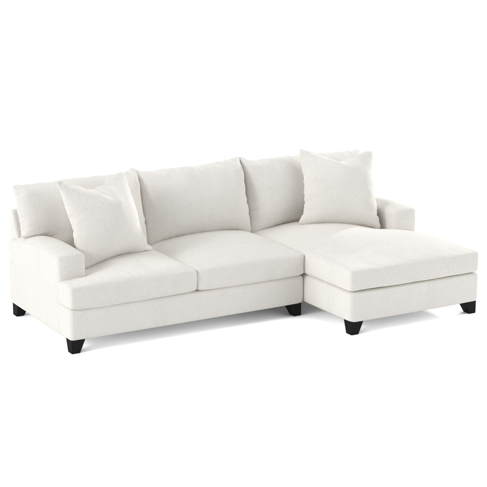 Shorewood Upholstered Chaise L-Sectional, Bella White, Right Hand Facing