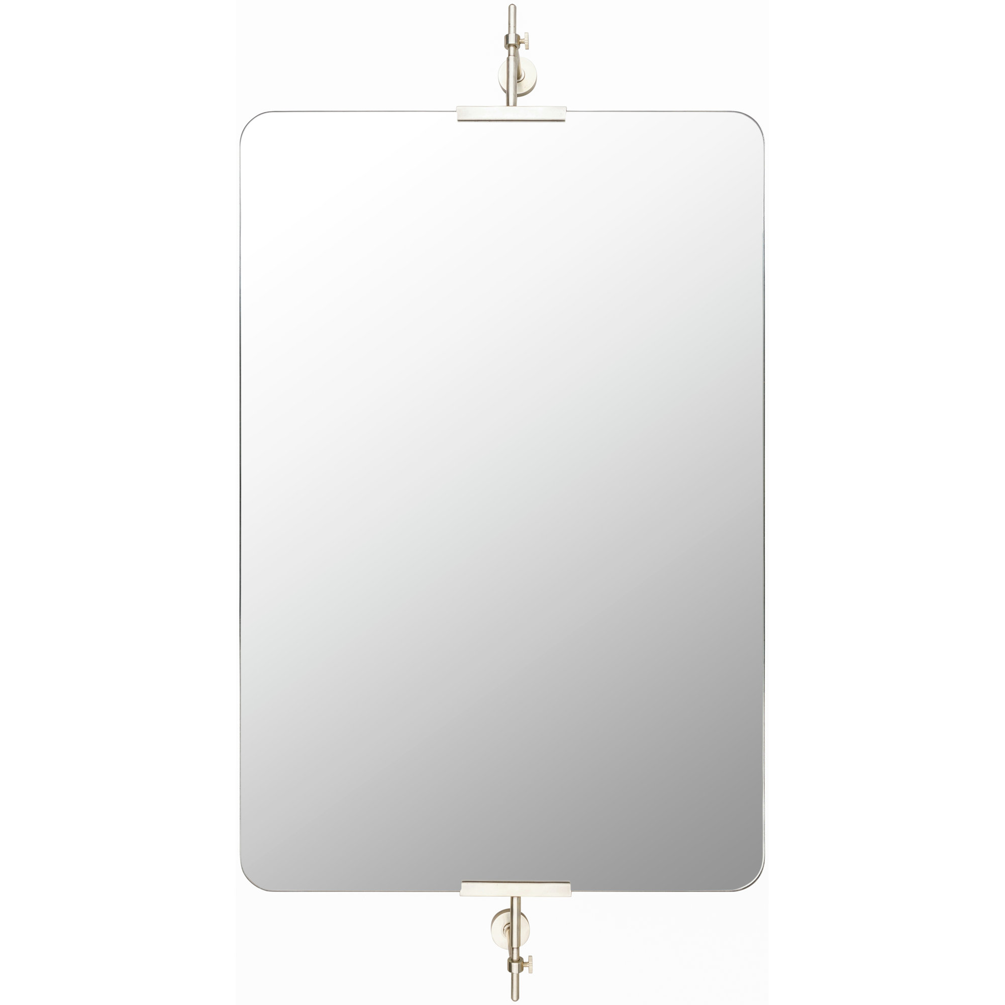 Guava Metal Rectangle Mirror, 46" x 24", Silver