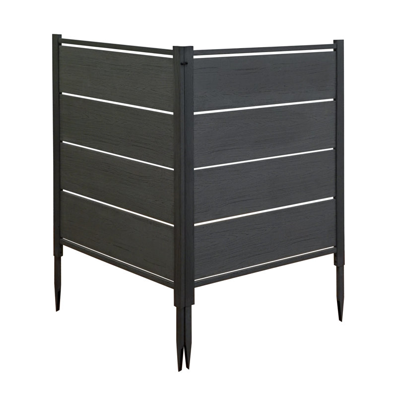 Bessemer Charcoal Vinyl Privacy Screen Kit with WoodTek Finish